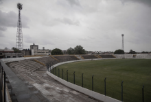 Vista externa do estádio Boca do Lobo, em Pelotas, palco do clássico Bra-Pel suspenso pela Divisão de Acesso