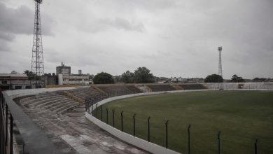Vista externa do estádio Boca do Lobo, em Pelotas, palco do clássico Bra-Pel suspenso pela Divisão de Acesso